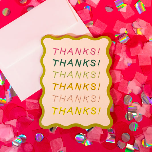 colorful thanks card