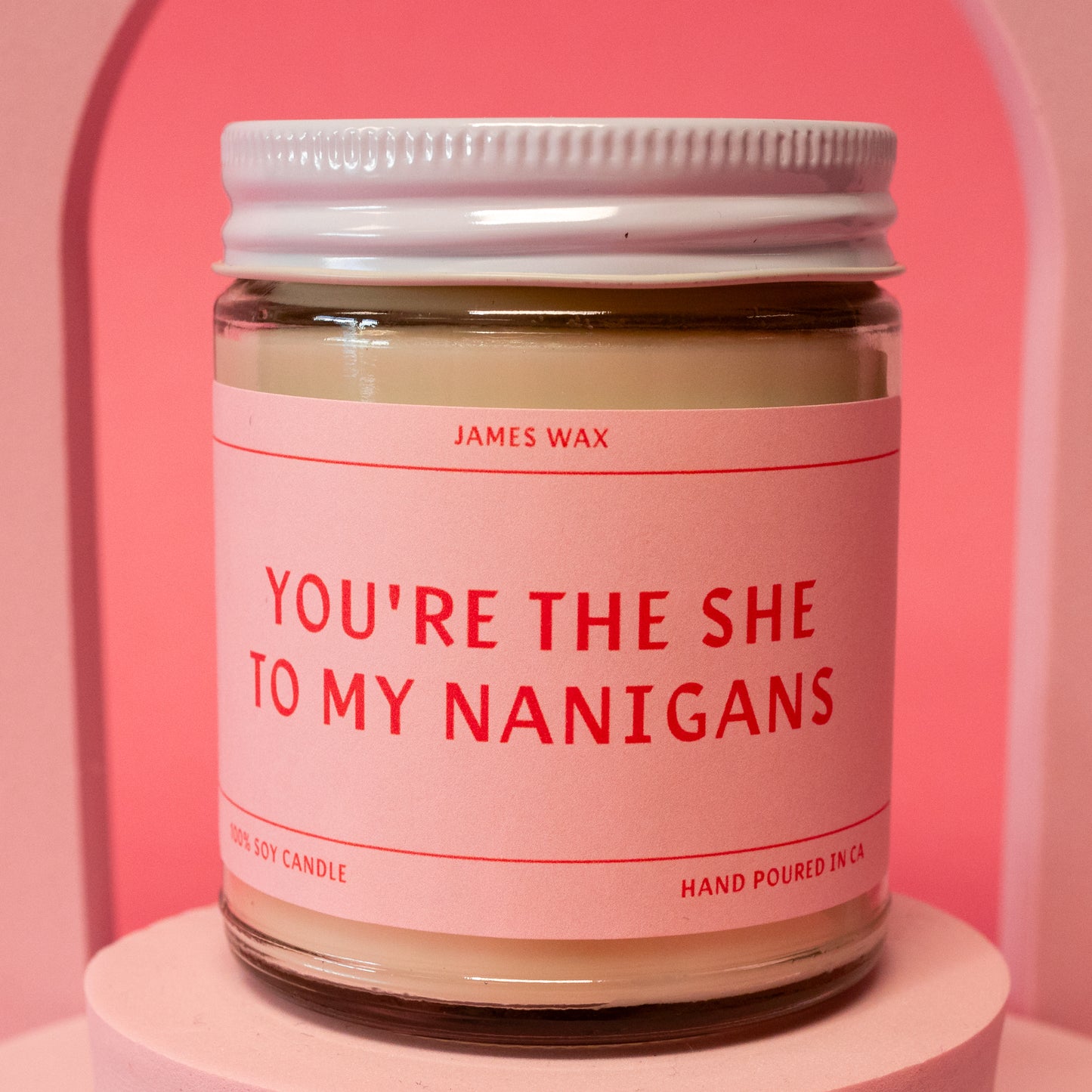 the she to my nanigans jar candle