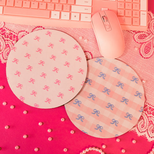 pink bows and blue bows mousepad