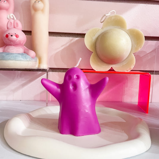 Hot Pink Ghost Candle - Gasp