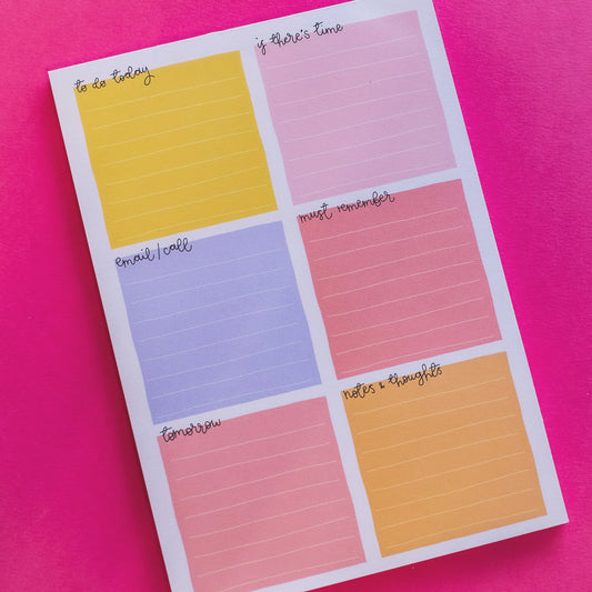 Pastel Daily Planner Notepad - Gasp