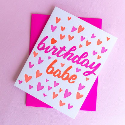 Neon Hearts Birthday Card - Gasp