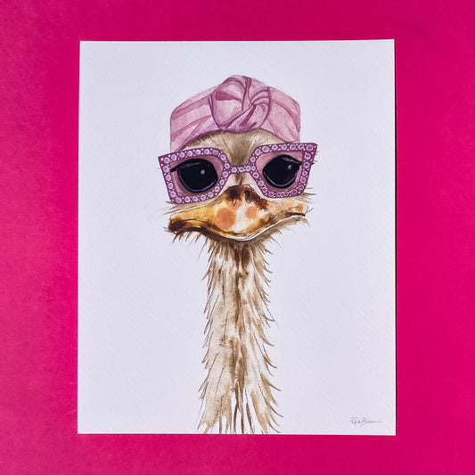 Rose Ostrich Art Print - Gasp