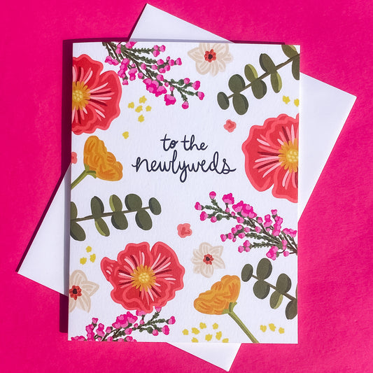 Floral Newlyweds Greeting Card - Gasp