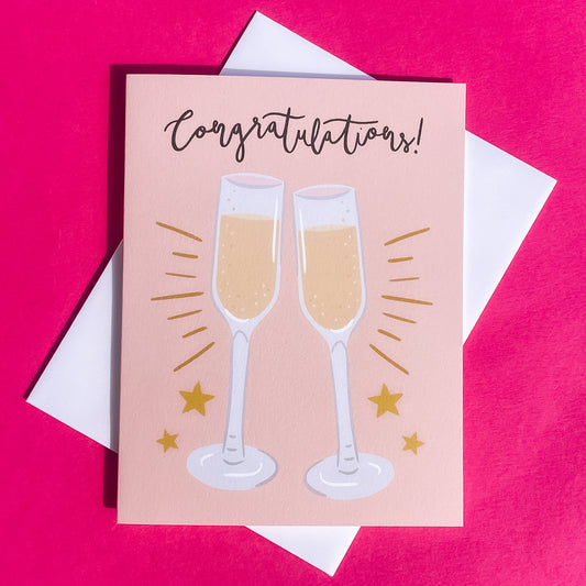 Champagne Congratulations Greeting Card - Gasp