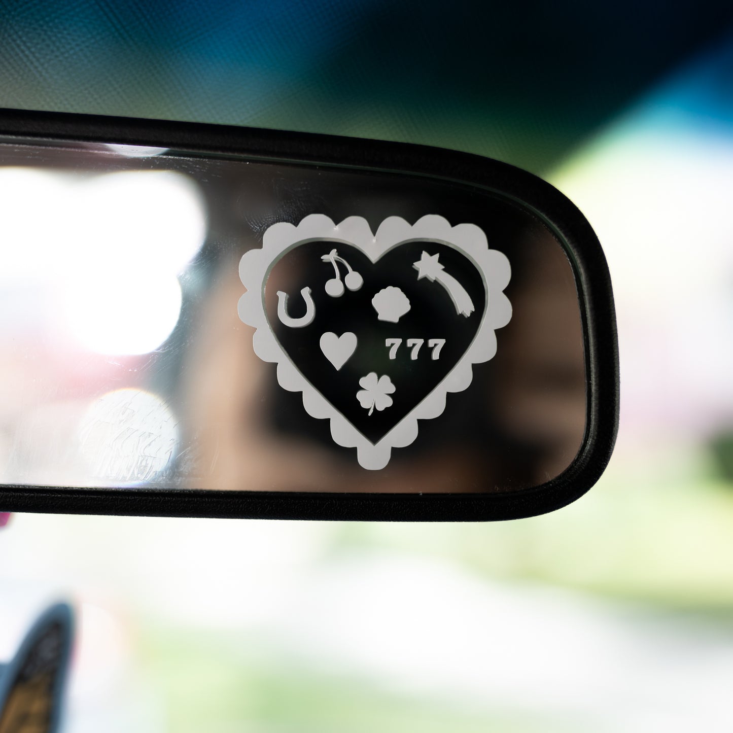 Lucky Charms Heart Car Mirror Decal