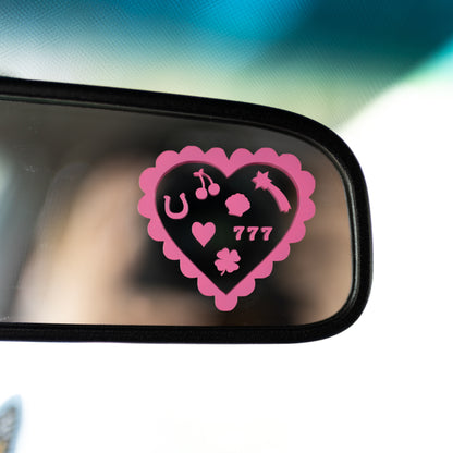 Lucky Charms Heart Car Mirror Decal