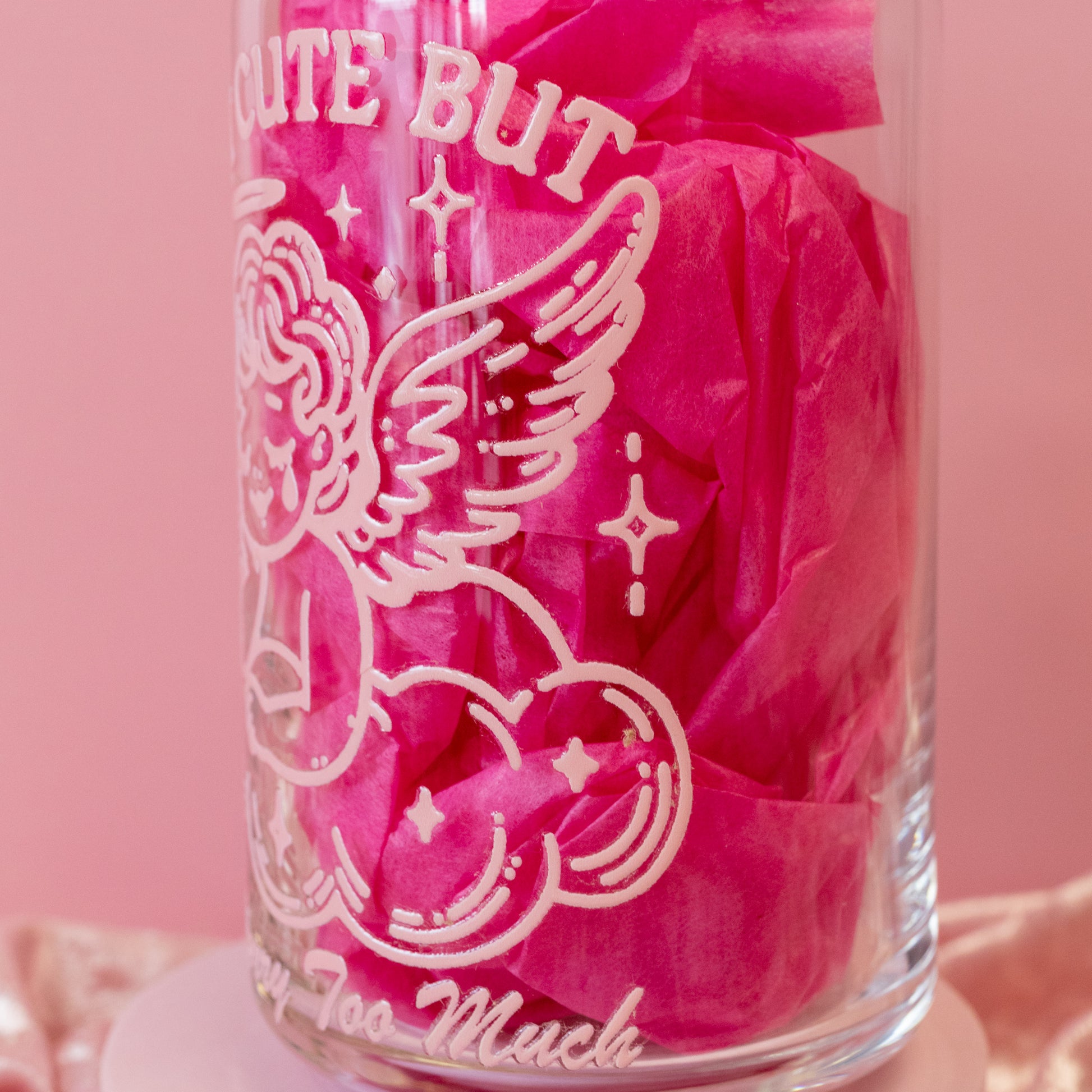 pink beer can glass design