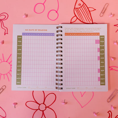 colorful grid book tracker