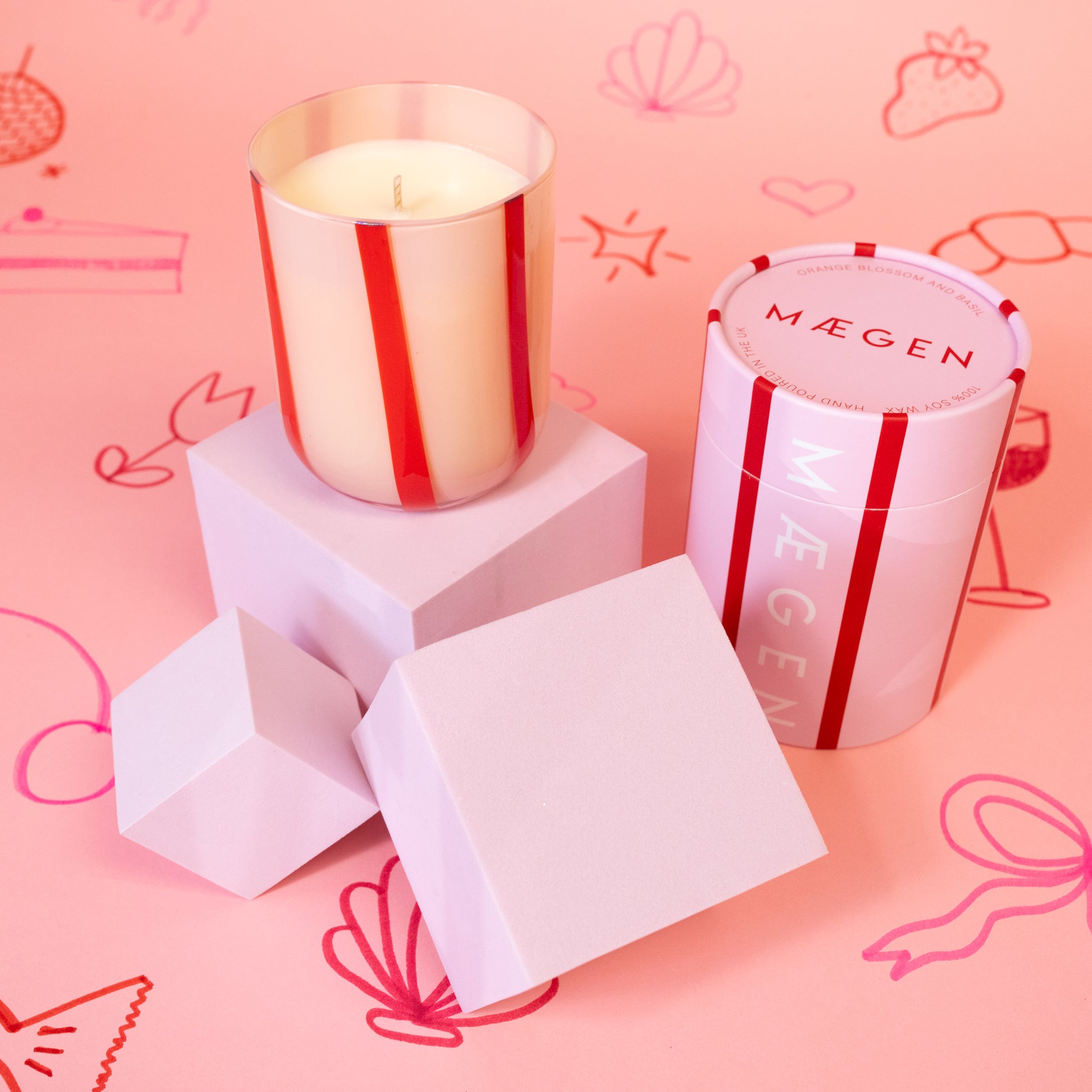 red and white candle