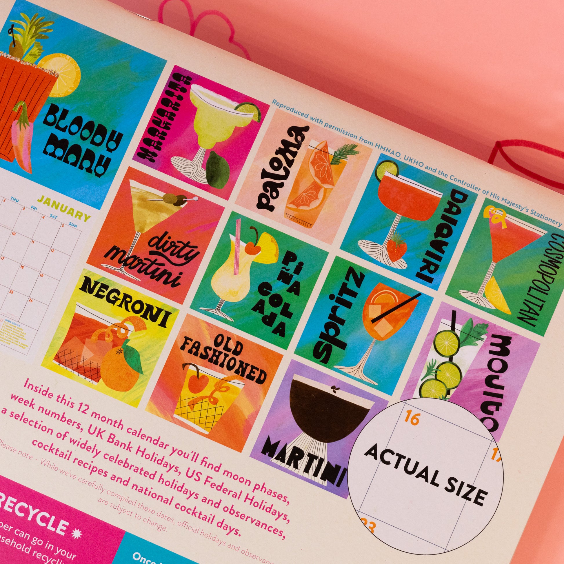 colorful drinks calendar