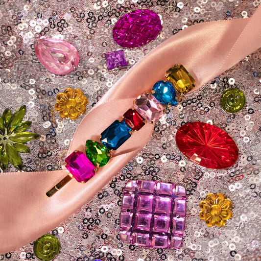 colorful gems hair clip