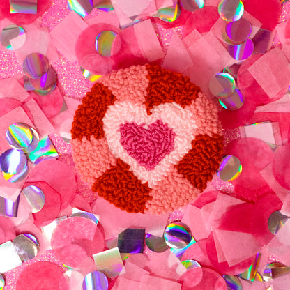 pink and red heart car coaster