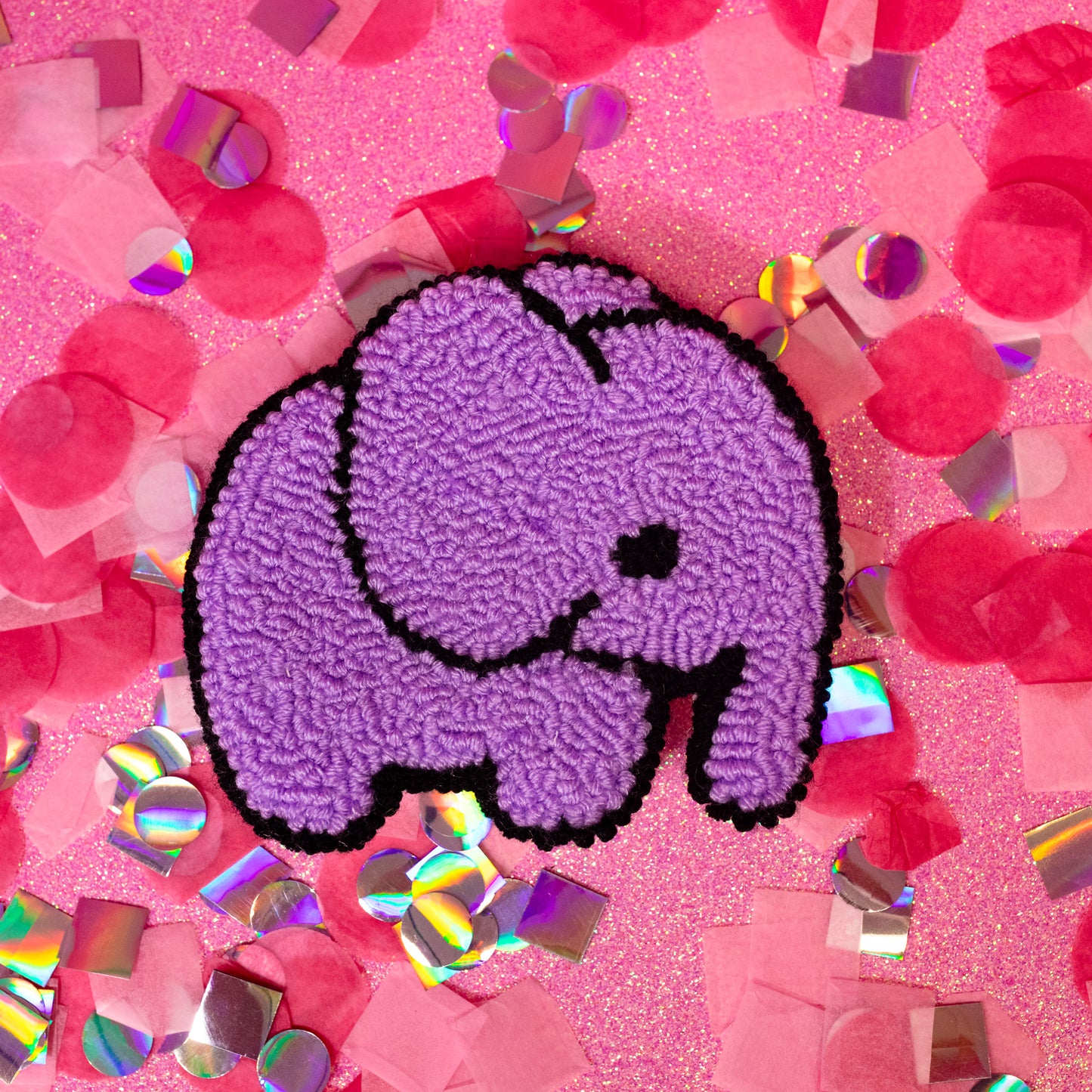 purple and black elephant coaster
