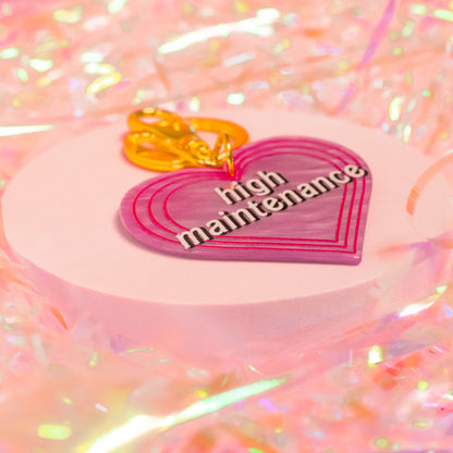 pink marble heart keychain