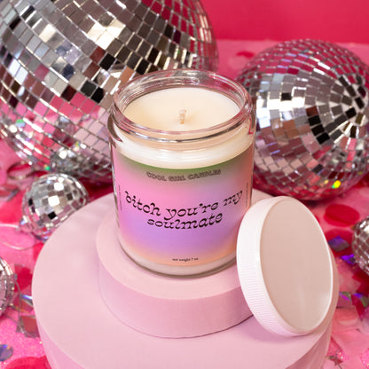 jar candle with ombre label