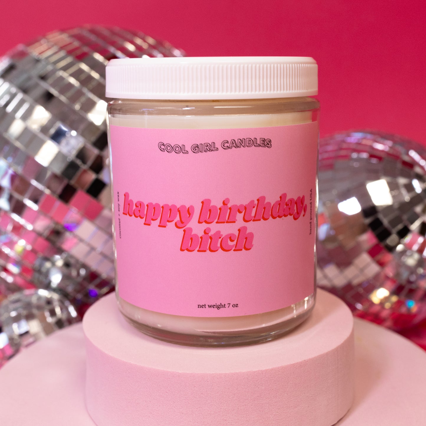 happy birthday bitch pink candle