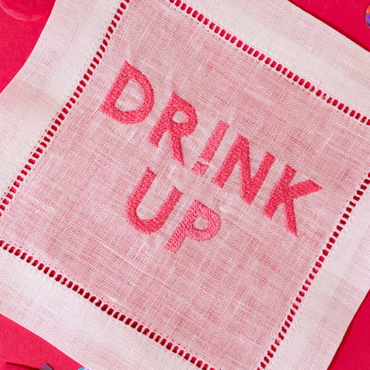 Embroidered Cocktail Napkins - Gasp