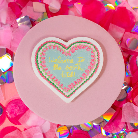 pastel heart cake sticker