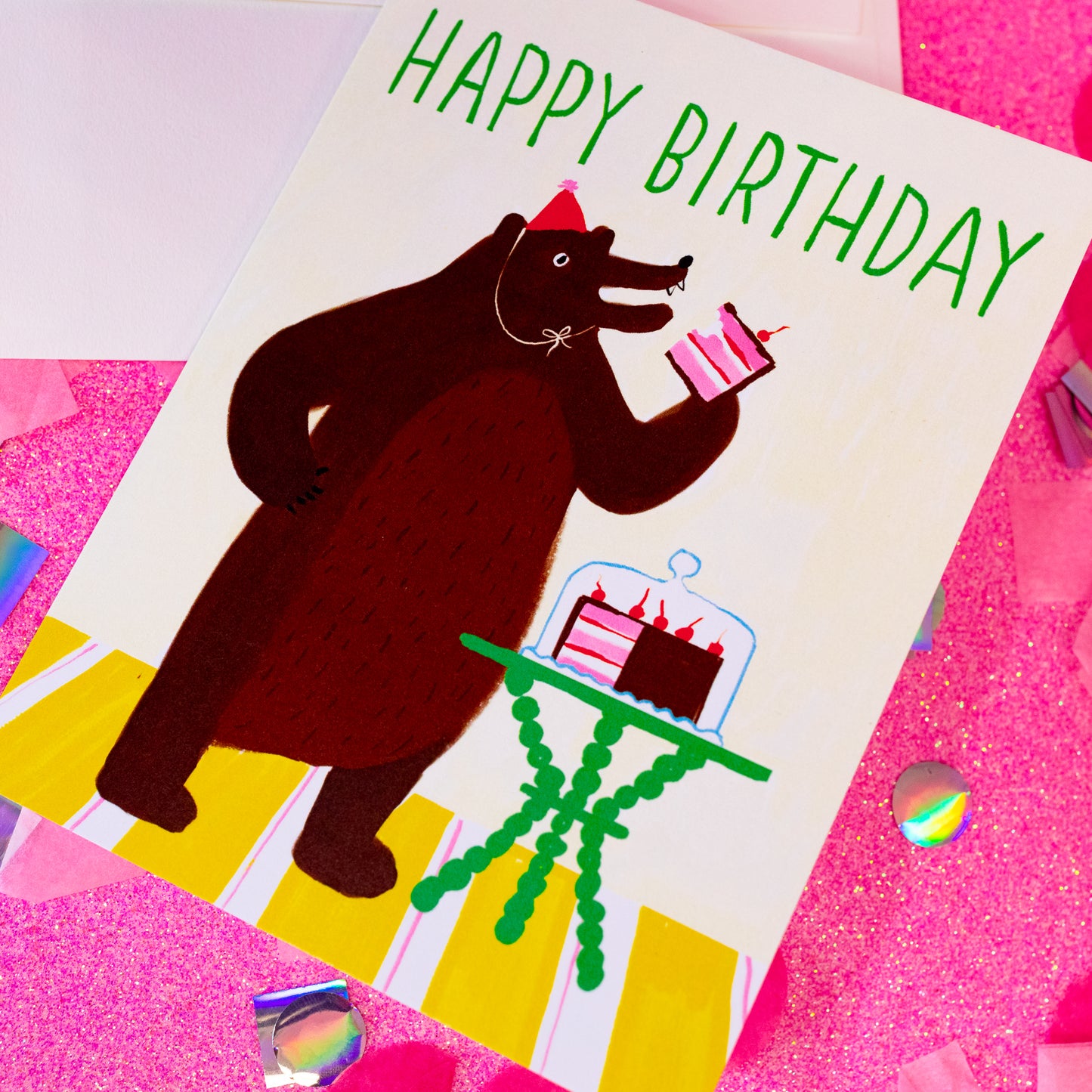 Hungry Bear Happy Birthday Card - Gasp