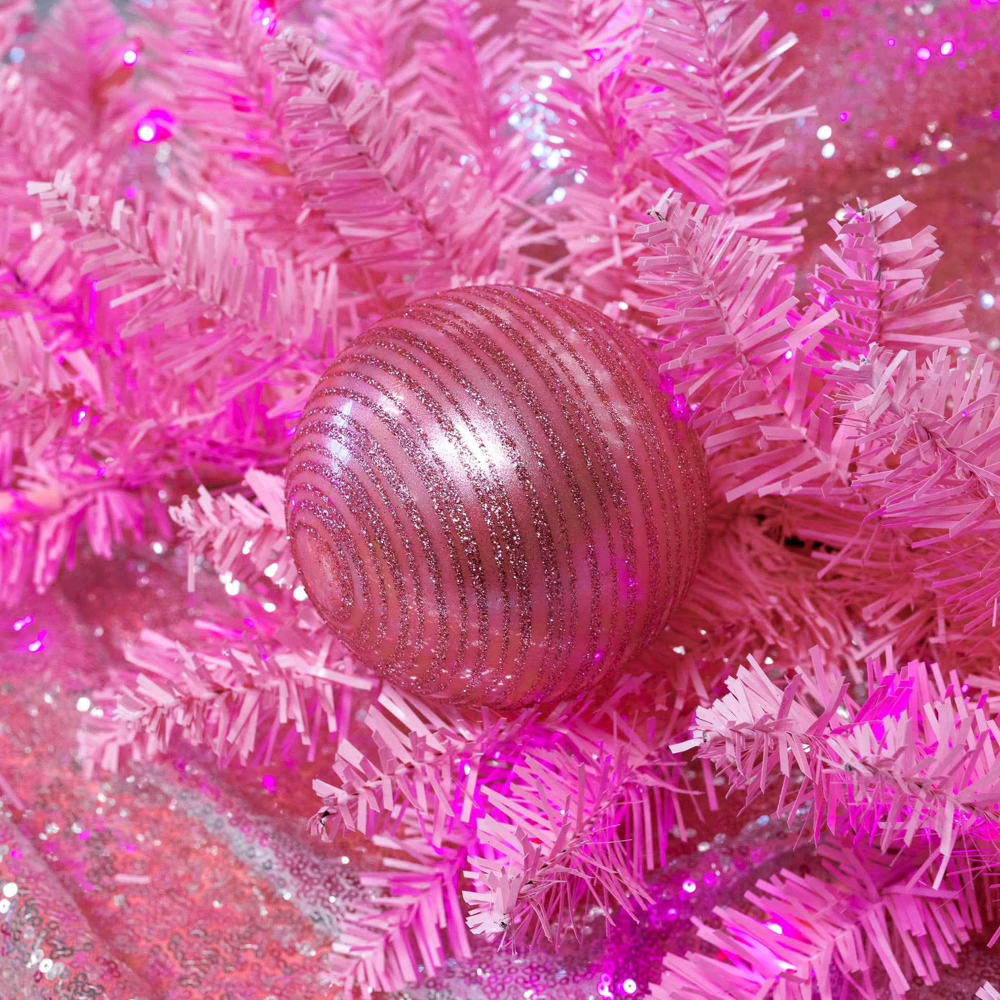 Large Pink Glitter Swirl Ornament - Gasp