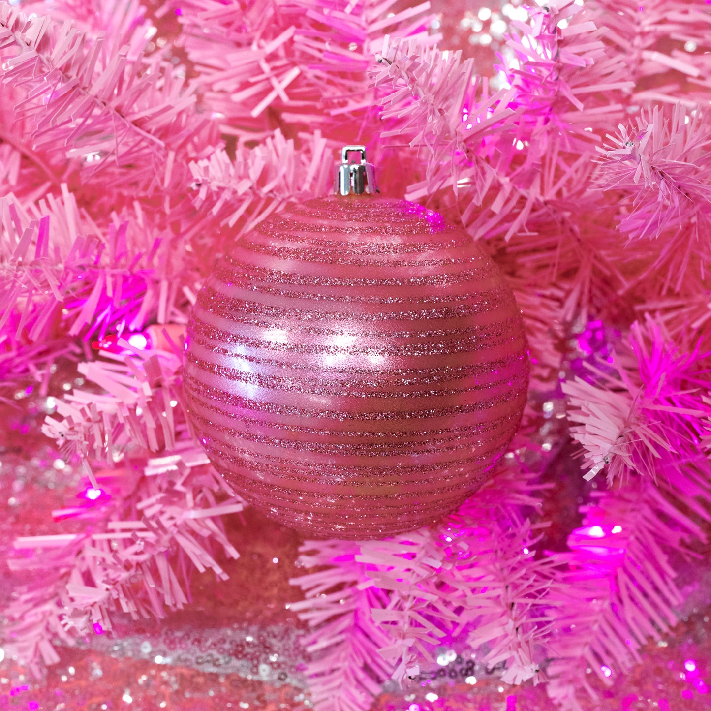 Large Pink Glitter Swirl Ornament - Gasp