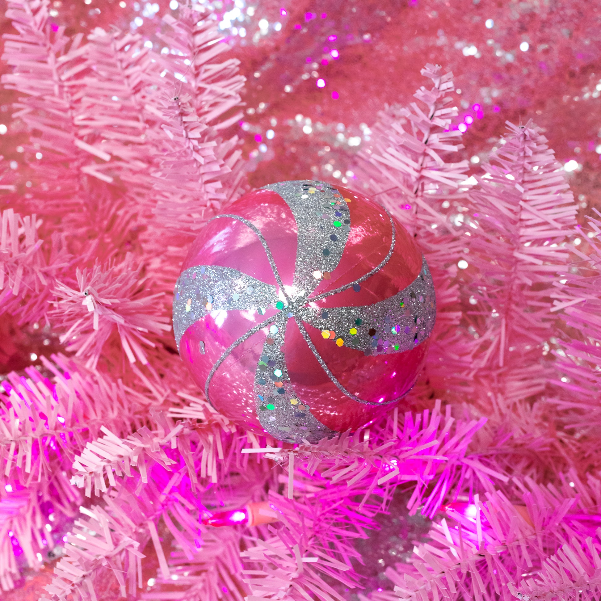 Large Pink Pearl Sequin Ball Ornaments - Gasp