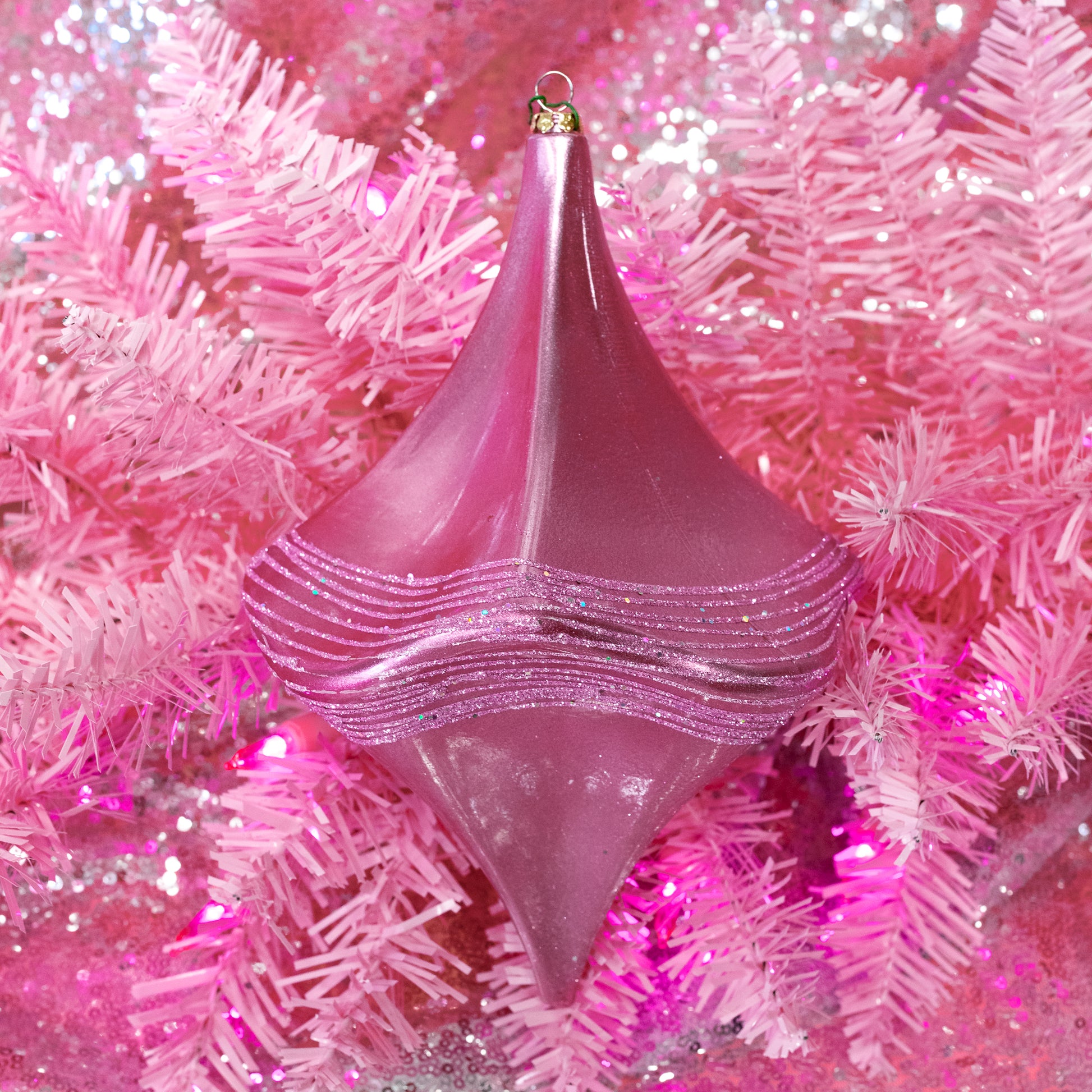 Large Pink Glitter Star Ornament - Gasp