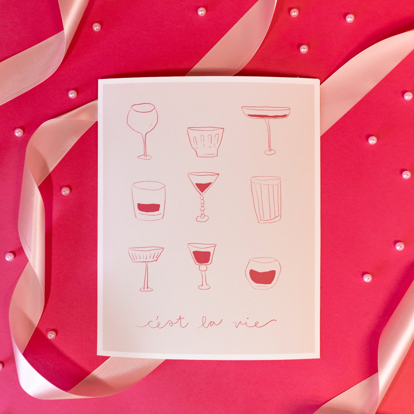 pink cups on light pink background