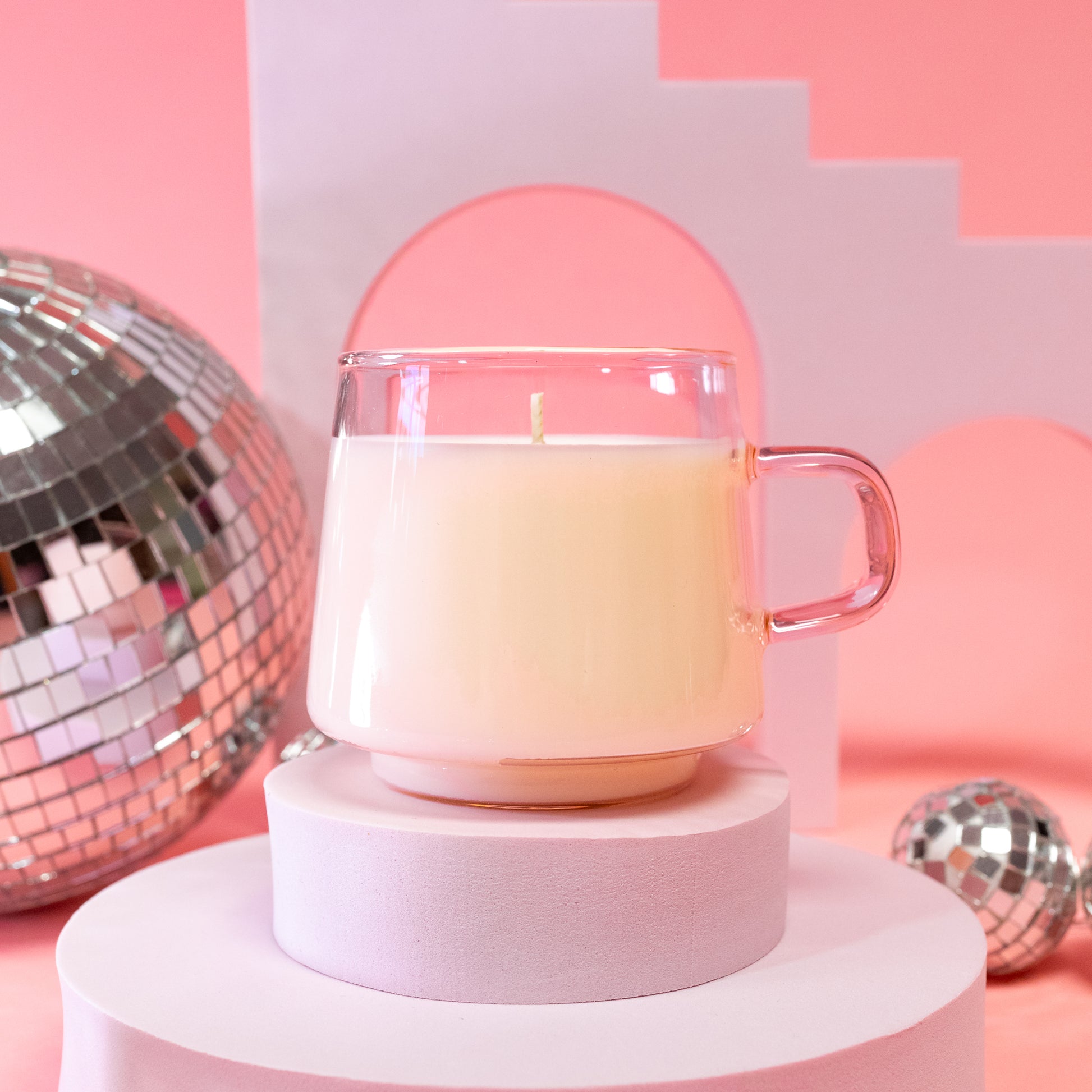 pink mug candle