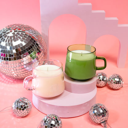 mug candles and disco balls