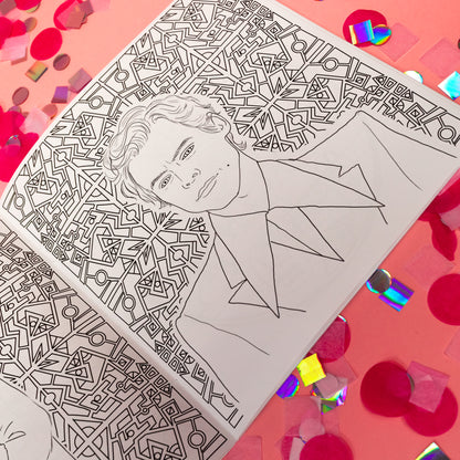 harry styles black and white coloring book