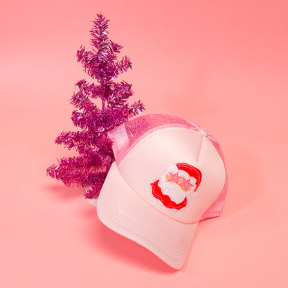 Pink Preppy Santa Trucker Hat - Gasp
