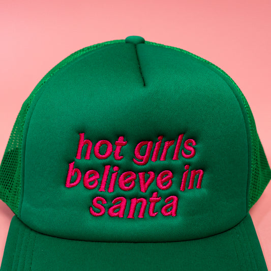 Hot Girls Believe In Santa Trucker Hat - Gasp