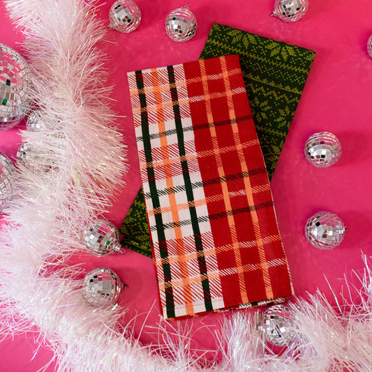 Holiday Dish Towels Plaid