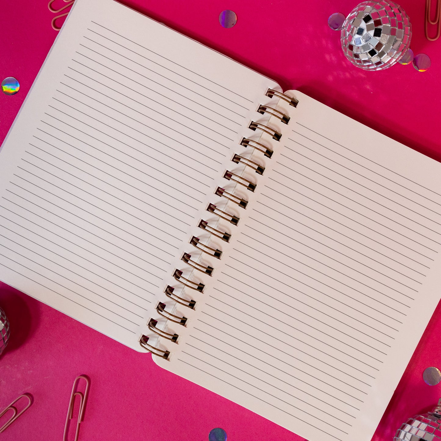 white lined notebook pages
