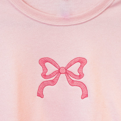 Coquette Bow Embroidered Crewneck Sweatshirt