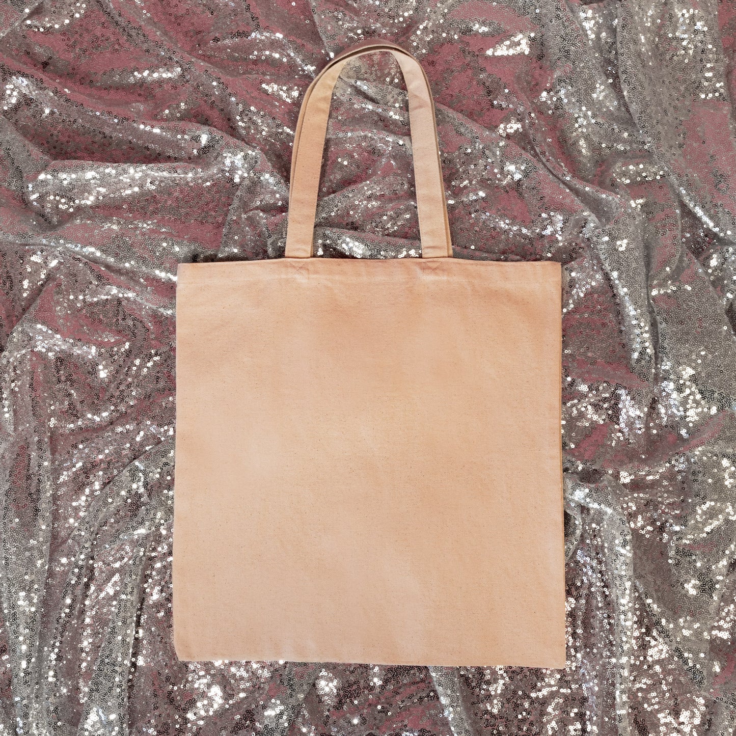 beige back of tote bag