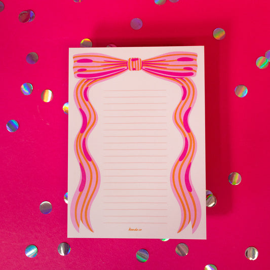 Pink Bow Lined Notepad