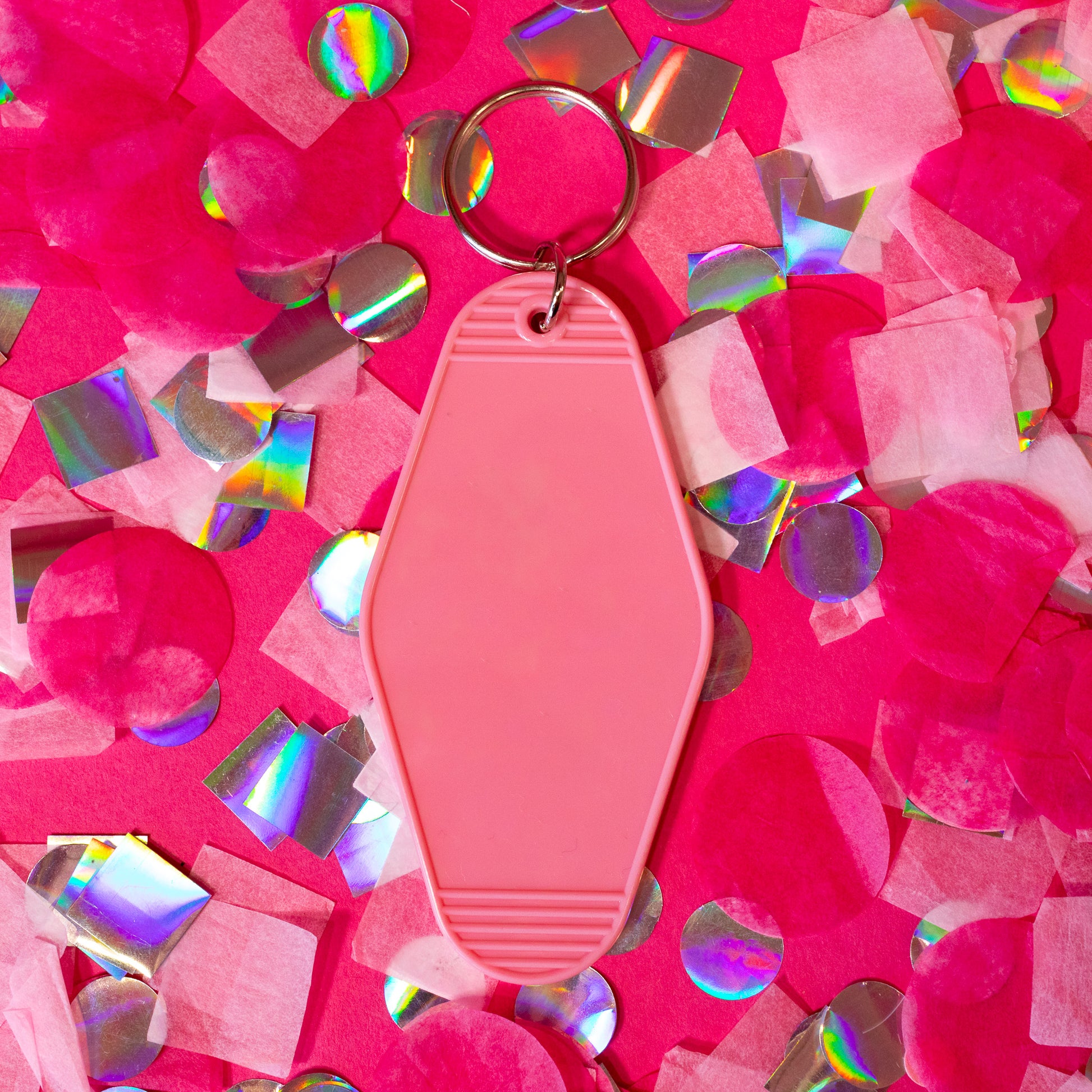 pink back of keychain