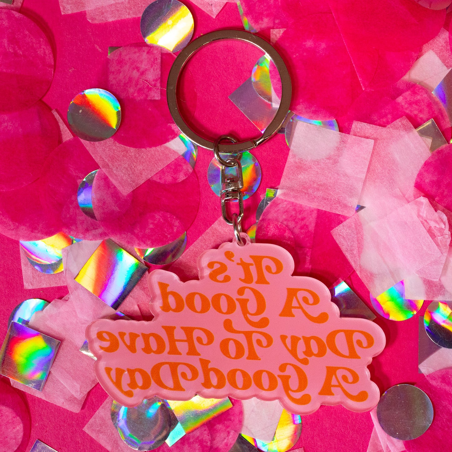 orange and pink keychain