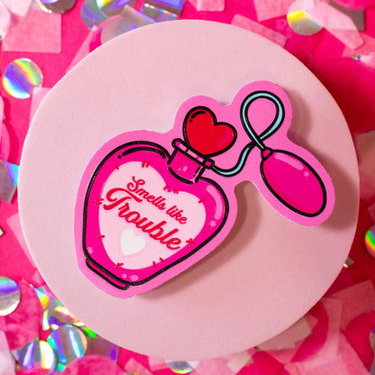 pink heart shaped sticker with light pink heart