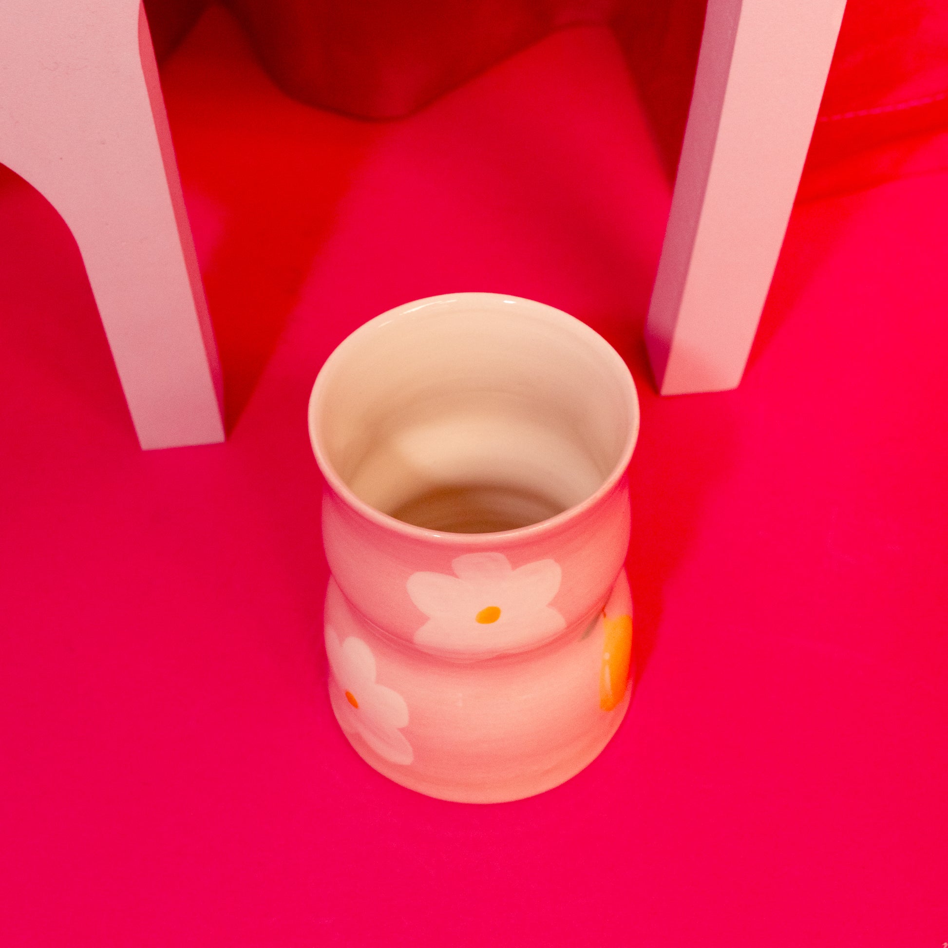 Lemon and Daisy Pink Handmade Ceramic Vase - Gasp