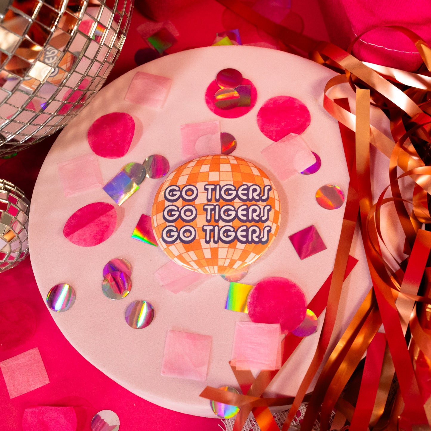 Disco Tigers College Gameday Button
