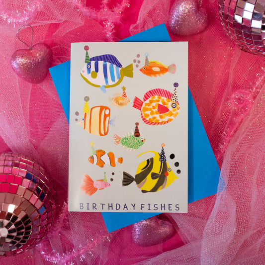 Party Fish Happy Birthday Greeting Card