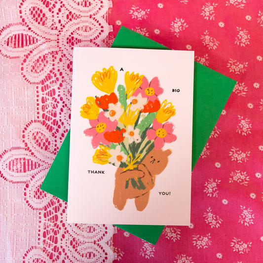 Teddy Bear Bouquet Thank You Greeting Card