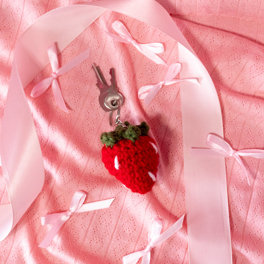 red strawberry keychain