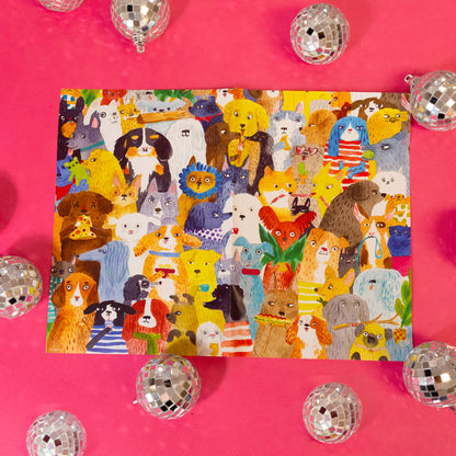 lots of colorful dogs puzzle