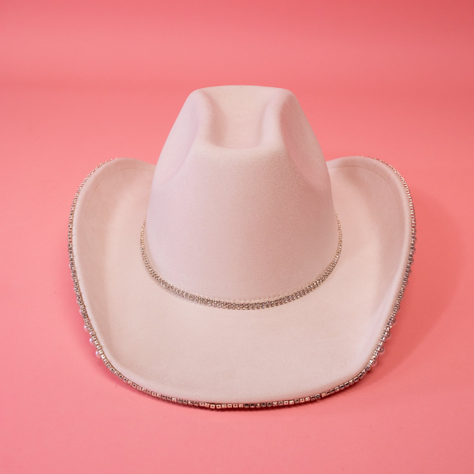 ivory rhinestone and pearl cowboy hat