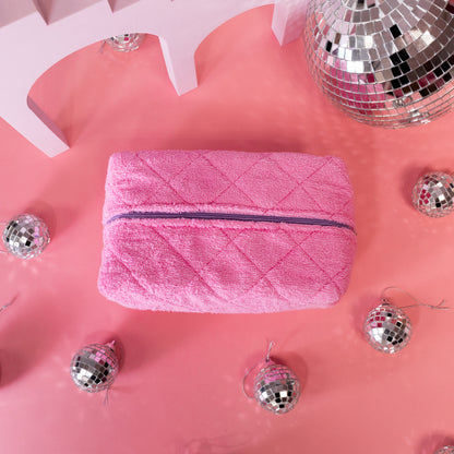 pink and disco ball makeup bag